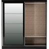 Nevada 2 Door Mirrored Sliding Door Wardrobe Black Gloss - Home Divine