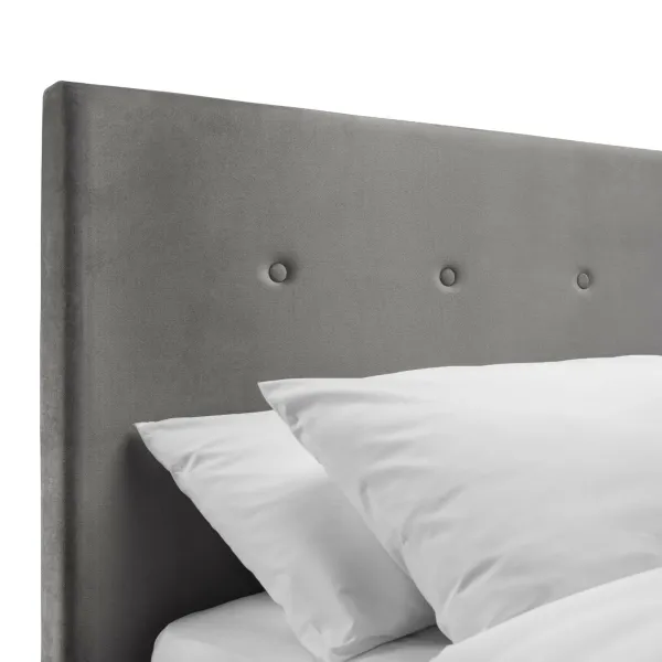 Luxury Shoreditch High Headboard Bed in Slate Grey Velvet | Home Divine