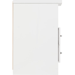 Nevada 2 Drawer Bedside White Gloss - Home Divine