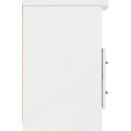 Nevada 2 Drawer Bedside White Gloss - Home Divine