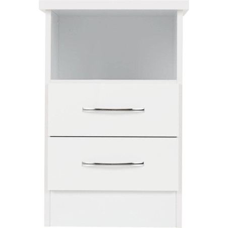 Nevada 2 Drawer Bedside 3D Effect Grey - Home Divine