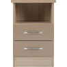 Nevada 2 Drawer Bedside Oyster Gloss/Light Oak Effect Veneer