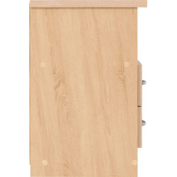 Nevada 2 Drawer Bedside Grey Gloss/Light Oak Effect Veneer