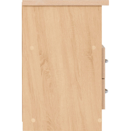 Nevada 2 Drawer Bedside Grey Gloss/Light Oak Effect Veneer