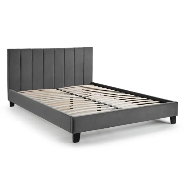 Transform Your Bedroom with Home Divine's Rosa Grey Velvet Bed in a Box
