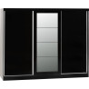 Nevada 3 Door Sliding  Door Wardrobe Black Gloss 243 cm Wide