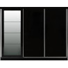 Nevada 3 Door Sliding  Door Wardrobe Black Gloss 243 cm Wide