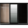 Nevada 3 Door Sliding  Door Wardrobe Black Gloss 243 cm Wide