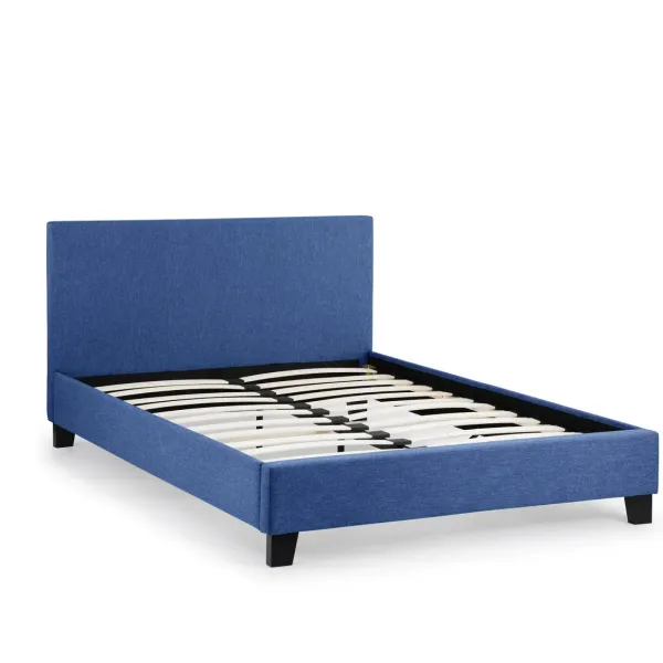 Rialto Dark Blue Linen Fabric Bed Frame - Elevate Your Bedroom | Home Divine