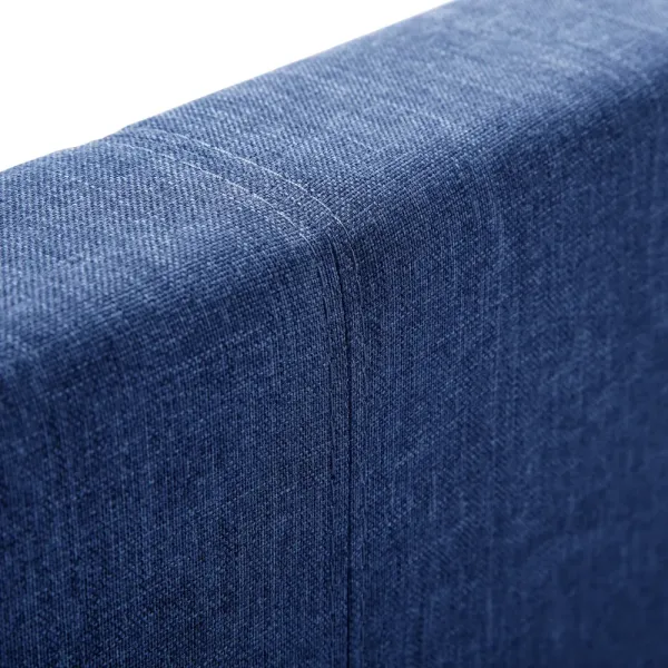 Rialto Dark Blue Linen Fabric Bed Frame - Elevate Your Bedroom | Home Divine