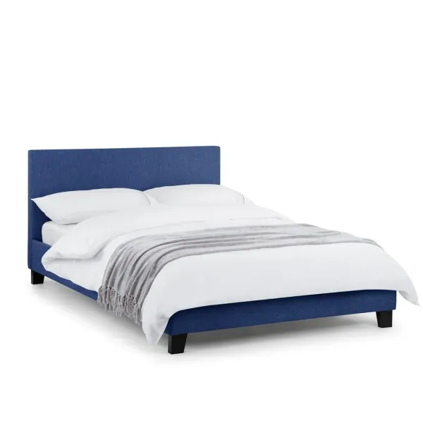 Rialto Dark Blue Linen Fabric Bed Frame - Elevate Your Bedroom | Home Divine