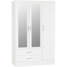 Nevada 3 Door 2 Drawer Mirrored Wardrobe Bedroom Set Sonoma Oak Effect