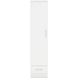 Nevada 1 Door 1 Drawer Wardrobe Grey Gloss/Light Oak Effect Veneer - Home Divine