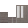 Nevada 3 Door 2 Drawer Mirrored Wardrobe Bedroom Set Rustic Oak Effect
