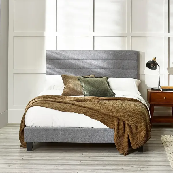 Elevate Your Bedroom with Home Divine's Merida Grey Linen Fabric Bed
