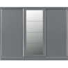 Nevada 3 Door Sliding  Door Wardrobe Grey Gloss 243 cm Wide