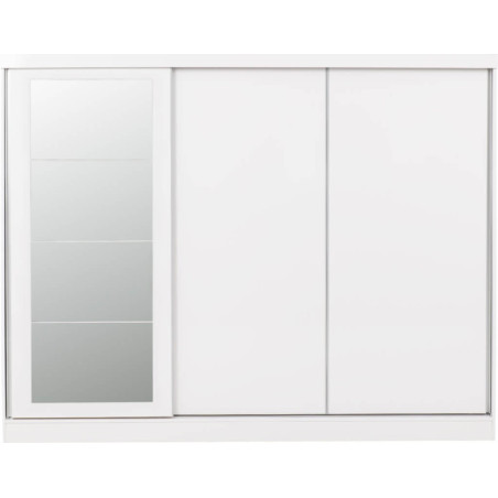 Nevada 3 Door Sliding  Door Wardrobe Grey Gloss 243 cm Wide
