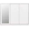 Nevada 3 Door Sliding  Door Wardrobe Grey Gloss 243 cm Wide