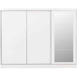 Nevada 3 Door Sliding  Door Wardrobe Grey Gloss 243 cm Wide