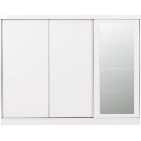 Nevada 3 Door Sliding  Door Wardrobe Grey Gloss 243 cm Wide