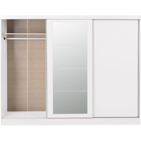 Nevada 3 Door Sliding  Door Wardrobe Grey Gloss 243 cm Wide