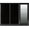 Nevada 3 Door Sliding  Door Wardrobe Grey Gloss 243 cm Wide