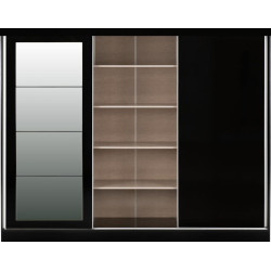 Nevada 3 Door Sliding  Door Wardrobe Grey Gloss 243 cm Wide