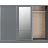 grey sliding wardrobe in bedroom