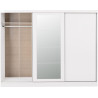 white sliding wardrobe with mirror and shelves