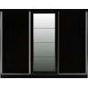 black sliding wardrobe with center mirror