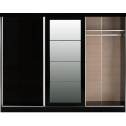 black sliding wardrobe closed front