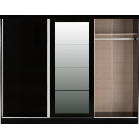 black sliding wardrobe closed front