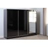 Nevada 3 Door Sliding  Door Wardrobe Black Gloss