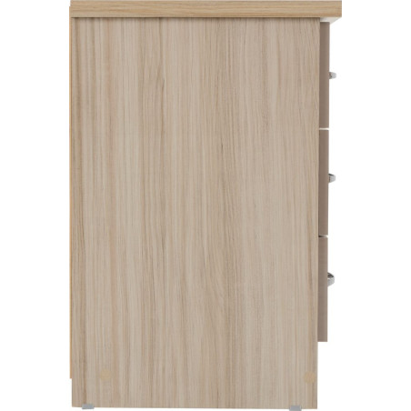 Nevada 3 Drawer Bedside Chest White Gloss - Home Divine
