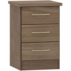Nevada 3 Drawer Bedside Chest White Gloss - Home Divine