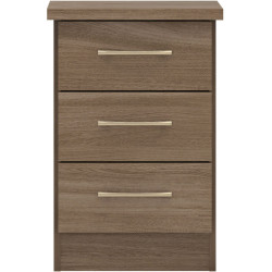 Nevada 3 Drawer Bedside Chest White Gloss - Home Divine