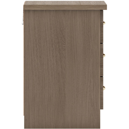 Nevada 3 Drawer Bedside Chest White Gloss - Home Divine