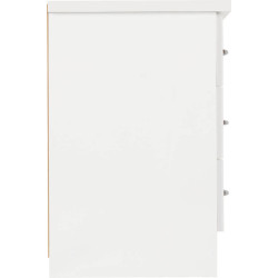 Nevada 3 Drawer Bedside Chest White Gloss - Home Divine