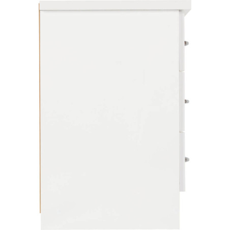 Nevada 3 Drawer Bedside Chest White Gloss - Home Divine
