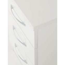 Nevada 3 Drawer Bedside Chest White Gloss - Home Divine