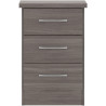Nevada 3 Drawer Bedside Chest Oyster Gloss/Light Oak Effect Veneer - Home Divine