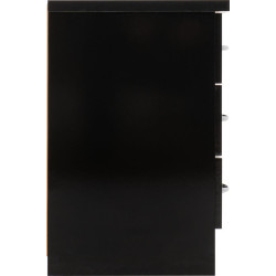 Nevada 3 Drawer Bedside Chest Black Gloss - Home Divine