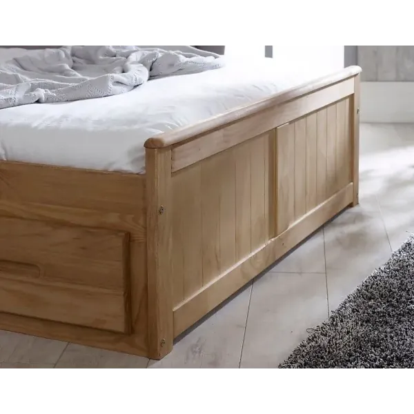 Mission Waxed Pine Wooden Storage Bed Double with Drawers - Home Divine