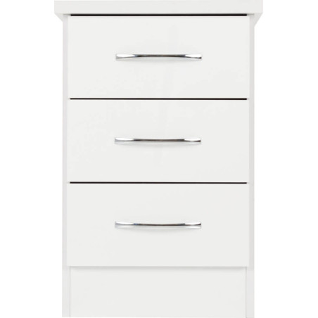 Nevada 3 Drawer Bedside Chest Black Wood Grain - Home Divine