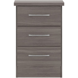 Nevada 3 Drawer Bedside Chest Sonoma Oak Effect- Home Divine