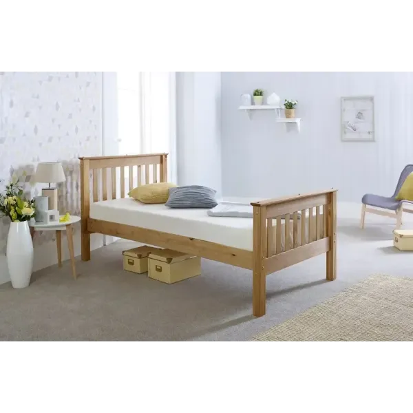 Somerset Single 3ft Waxed Pine Wooden Bed Frame - Home Divine
