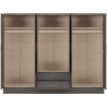 Nevada 6 Door 2 Drawer Mirrored Wardrobe Black Wood Grain - Home Divine