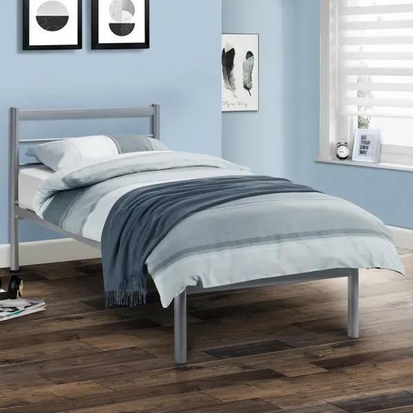 Upgrade Your Bedroom with Home Divine Alpen Metal Bed Frame in Aluminum Finish