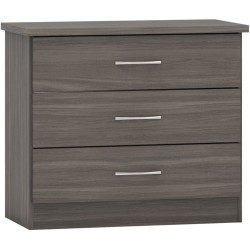 Nevada 3 Drawer Chest black wood grain