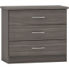 Nevada 3 Drawer Chest black wood grain